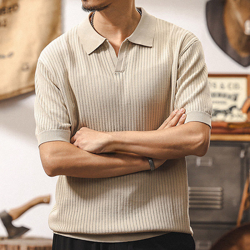Stylish Men's Polo Shirt with Textured Design | 100% Cotton for Effortless Comfort and Versatile Style