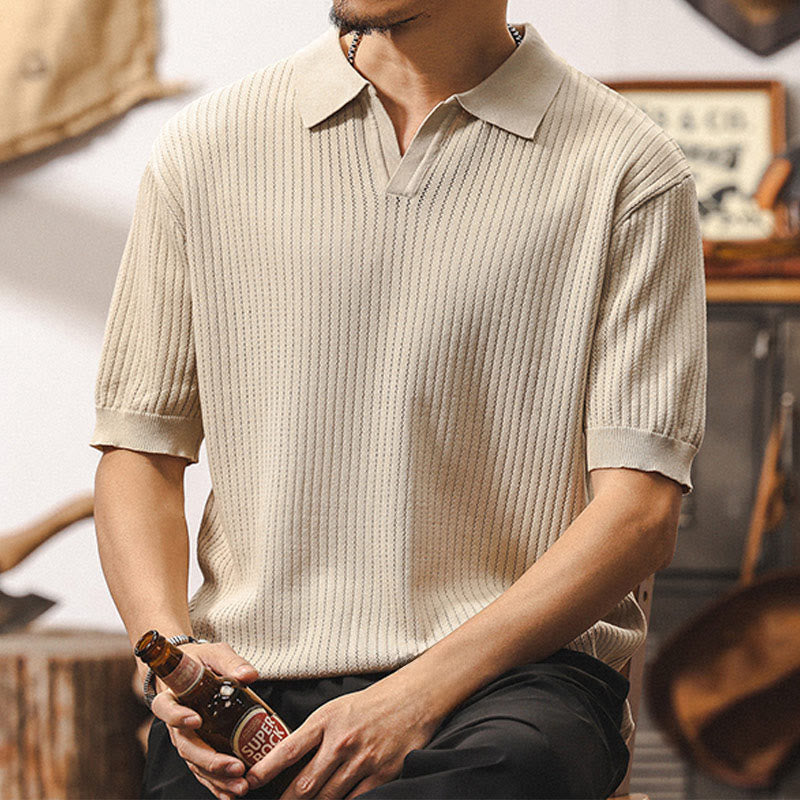 Stylish Men's Polo Shirt with Textured Design | 100% Cotton for Effortless Comfort and Versatile Style