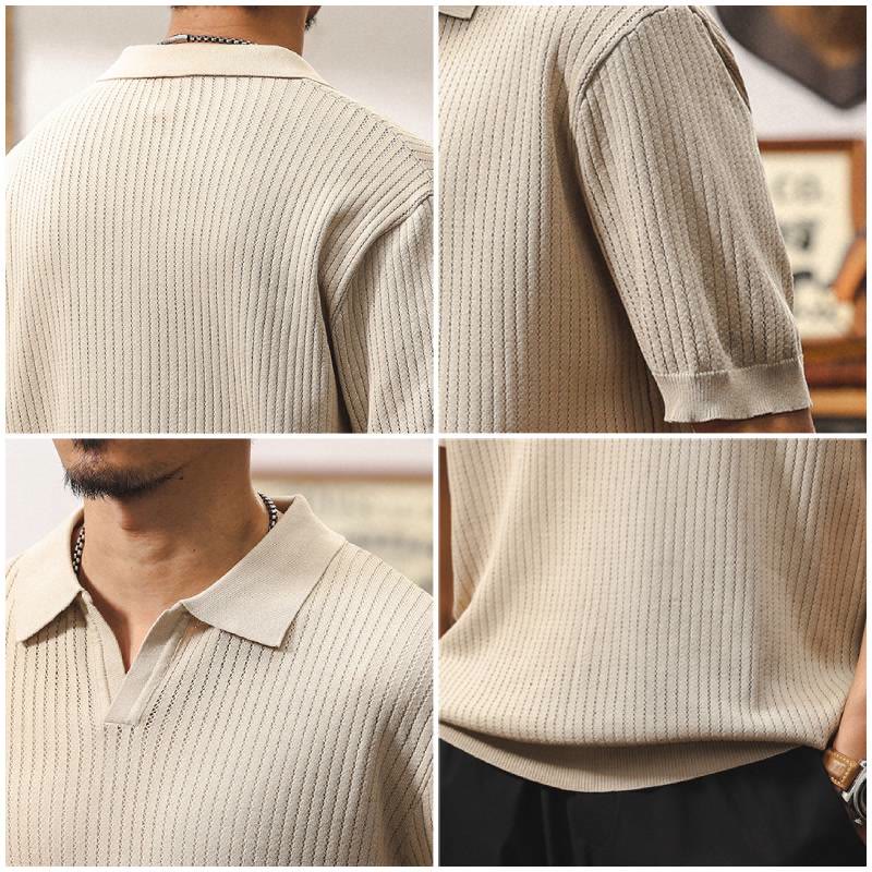 Stylish Men's Polo Shirt with Textured Design | 100% Cotton for Effortless Comfort and Versatile Style