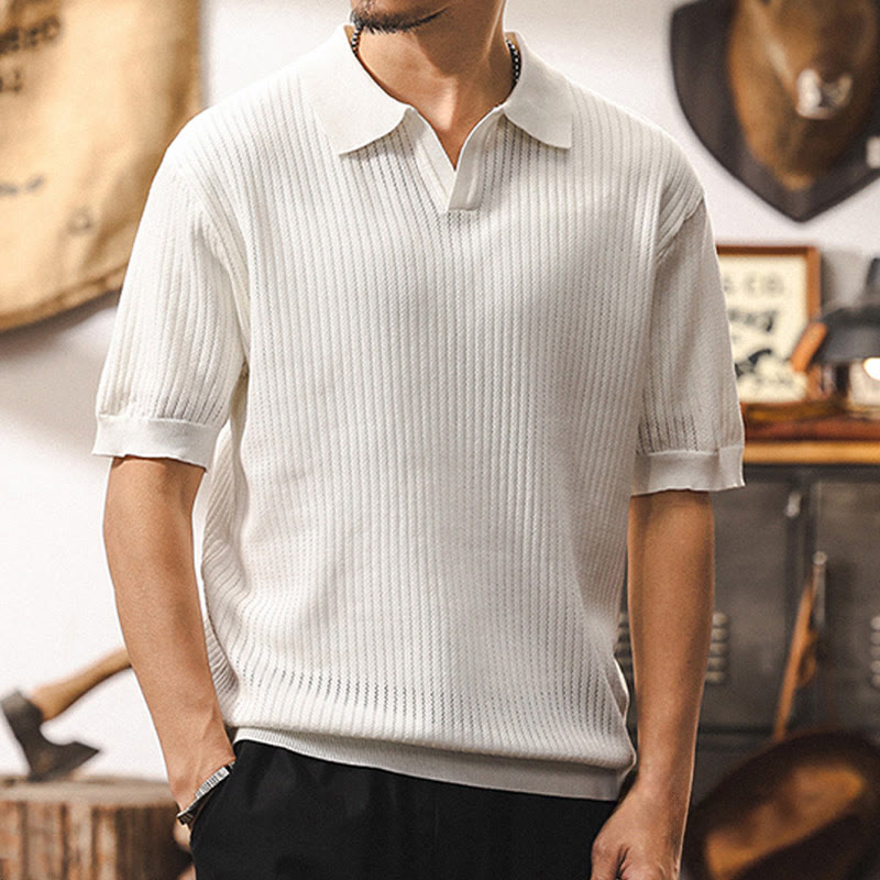 Stylish Men's Polo Shirt with Textured Design | 100% Cotton for Effortless Comfort and Versatile Style