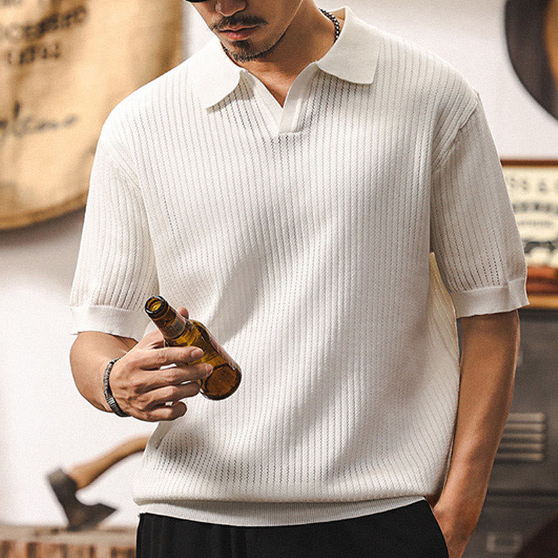 Stylish Men's Polo Shirt with Textured Design | 100% Cotton for Effortless Comfort and Versatile Style