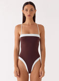 Women's Stylish One Piece Swimsuit with Detachable Strap | Modern Beachwear for Confident Summer Days | Strapless neckli 0