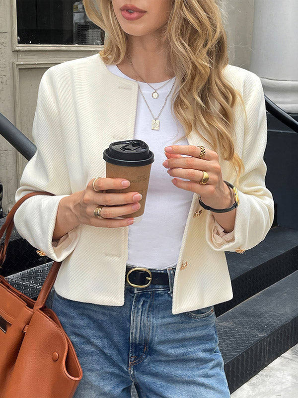 Stylish Outerwear | Buttoned Jacket with Striped Design | Versatile Casual Wear for All Seasons