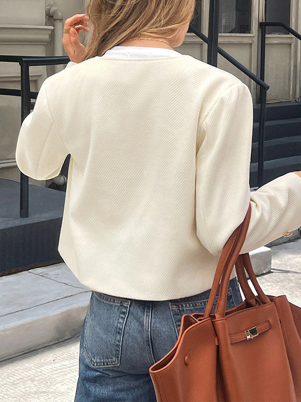 Stylish Outerwear | Buttoned Jacket with Striped Design | Versatile Casual Wear for All Seasons