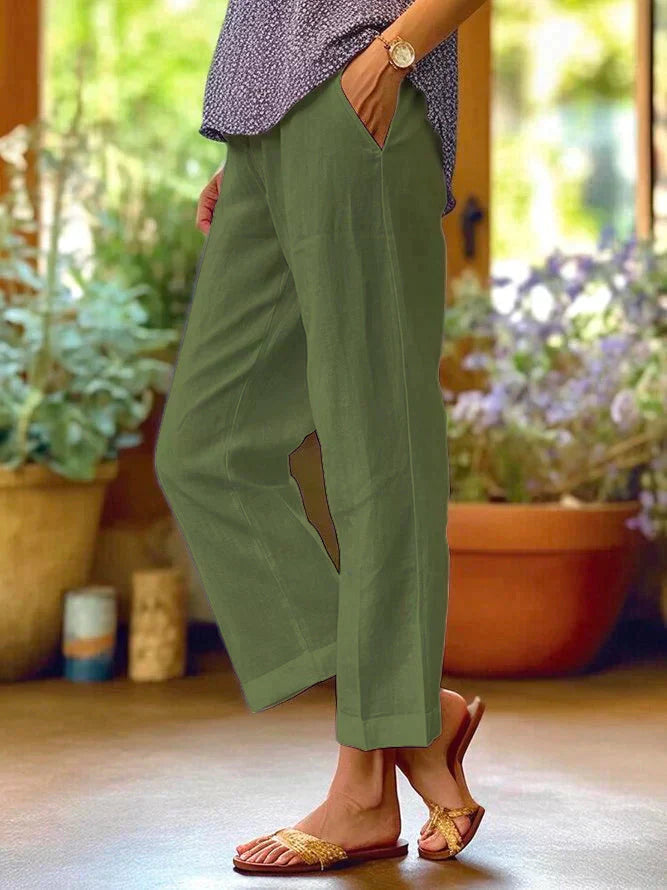 Summer Essentials | White Linen Pants for Women with Breathable Comfort | Wide Leg Style for Effortless Chic