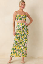 Women's Sweetest in the Grove Yellow Multi Lemon Blossom Crop Top | 65% Cotton & 35% Polyester 4