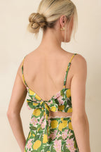 Women's Sweetest in the Grove Yellow Multi Lemon Blossom Crop Top | 65% Cotton & 35% Polyester 7