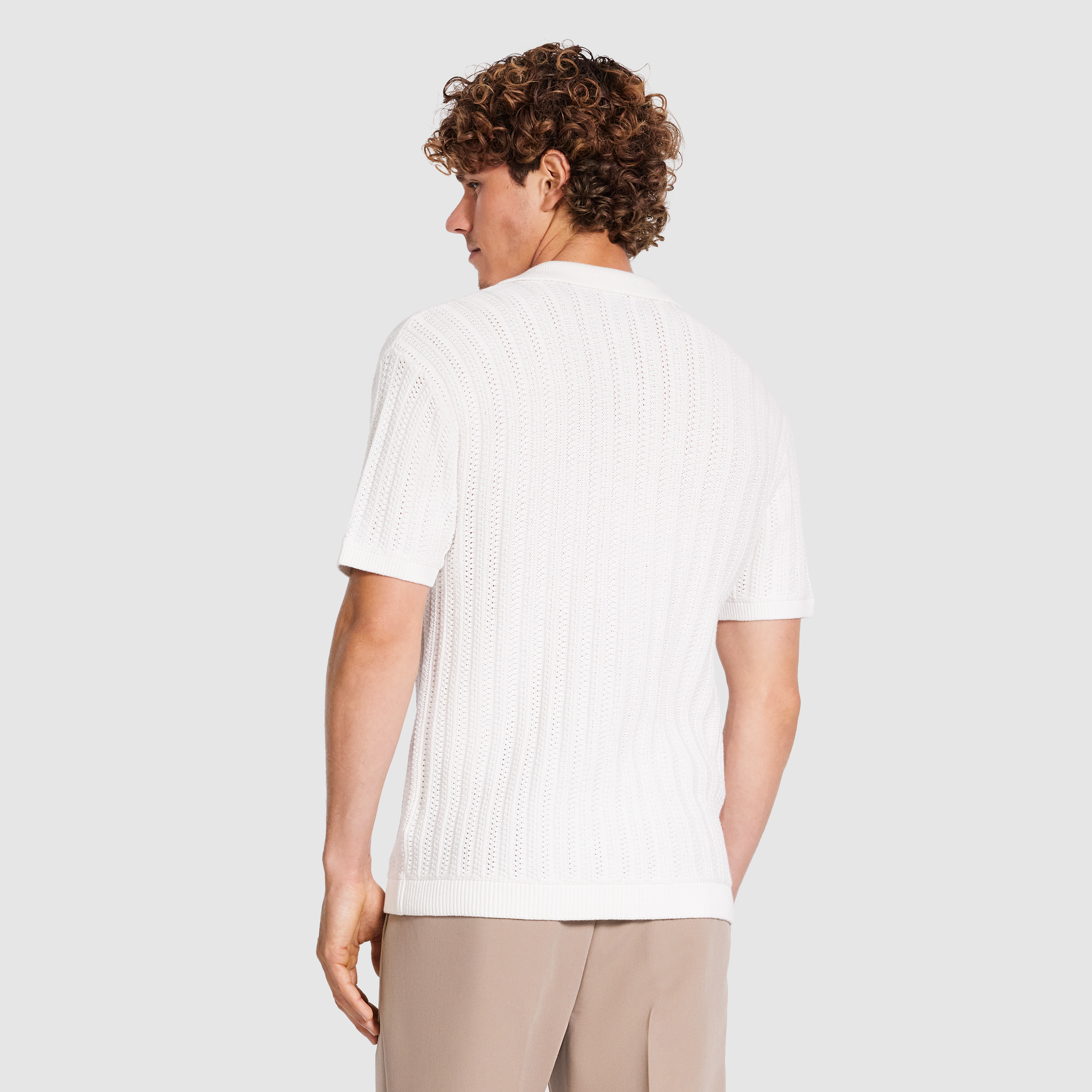 White knit shirt back