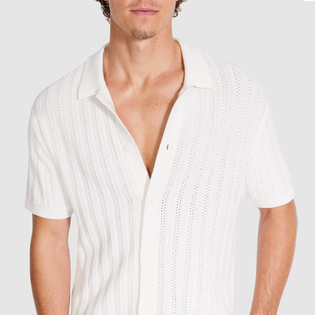 White knit shirt side