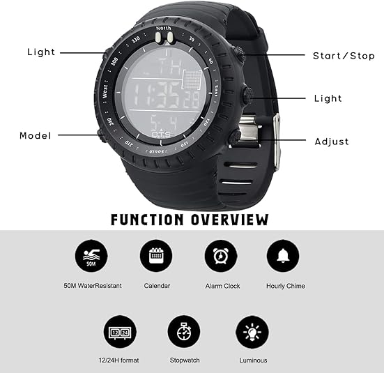 Tactical Digital Sports Watch — Waterproof & Shock-Resistant