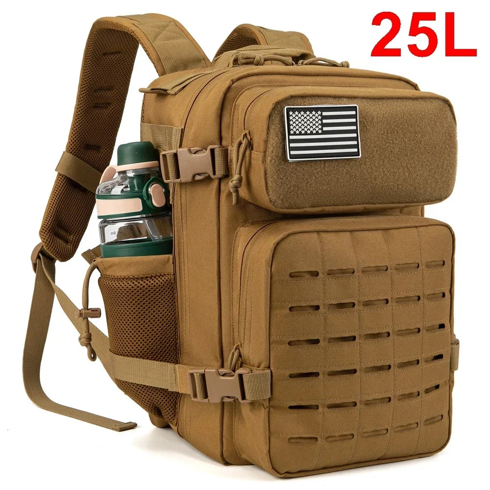 Tactical Travel Backpack – Versatile 25L & 45L Sizes with Water...