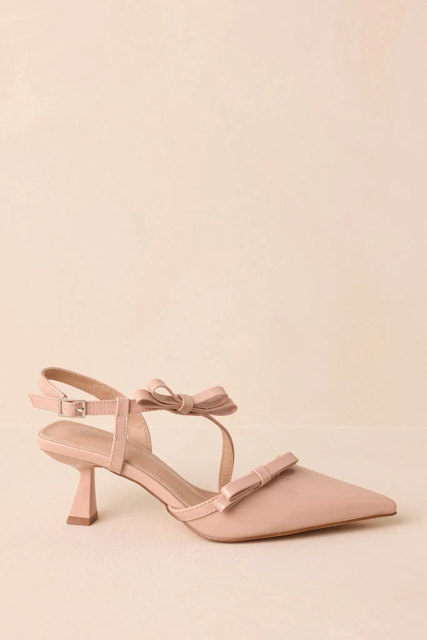 Women's Take A Walk Beige Bow Slingback Kitten Heels | Heel measures 2.5" 1