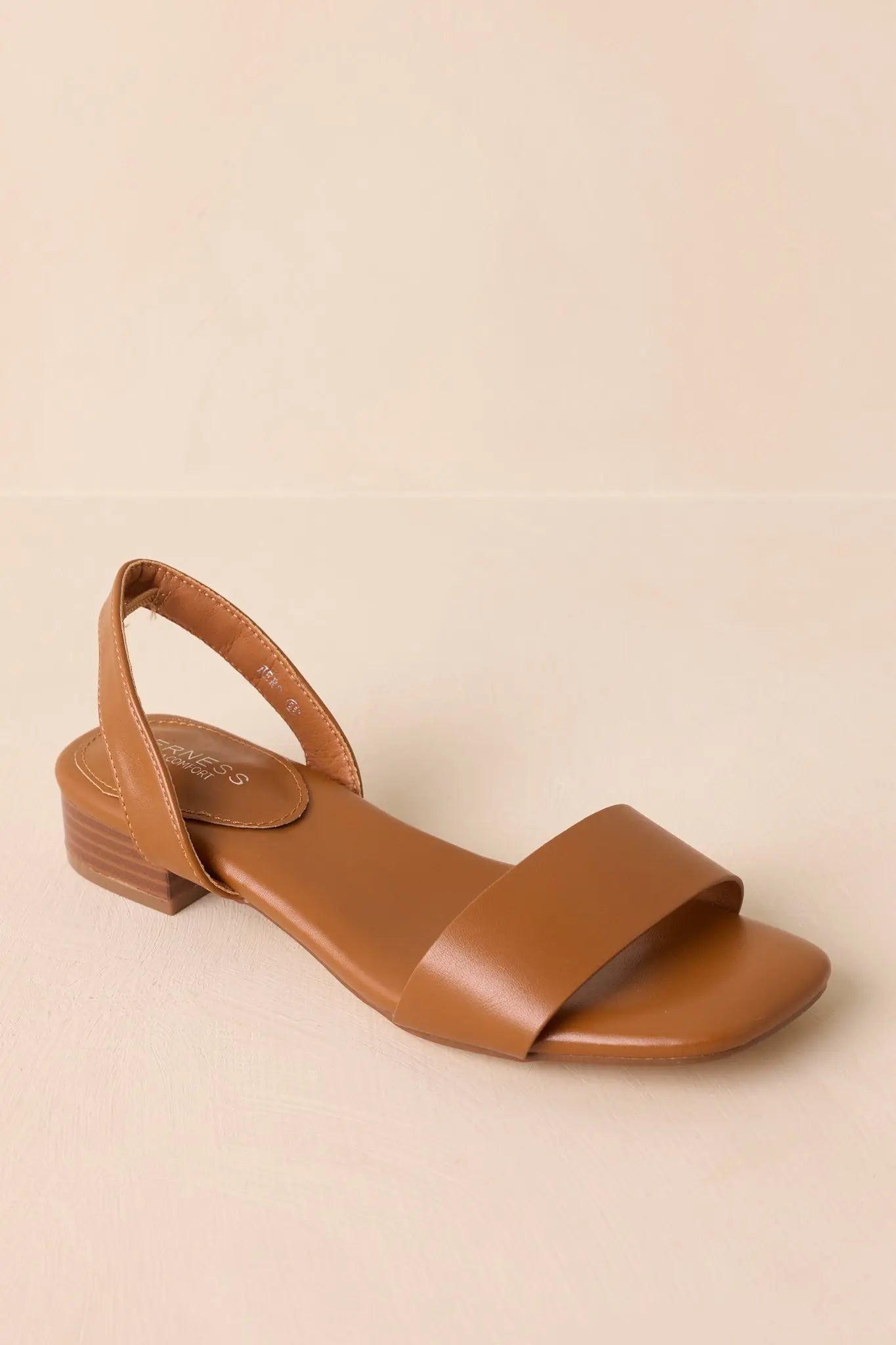 Women's Take It Slow Caramel Brown Faux Leather Sandals | All Man Made Materials 1