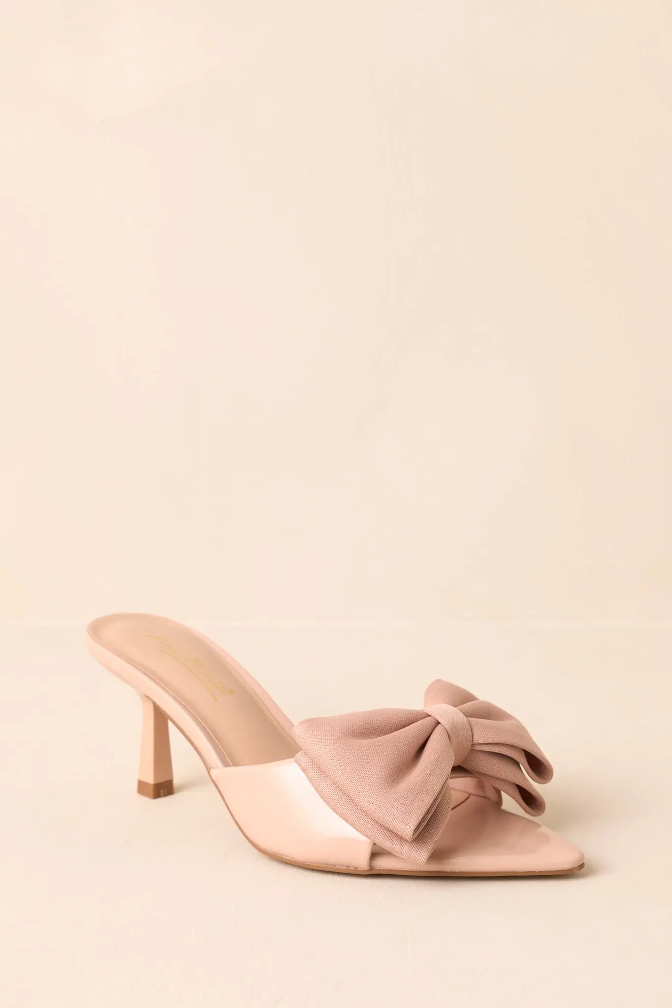 Women's Taking In The View Beige Satin Bow Open-Toe Kitten Heels | Heel measures 2.5" 3