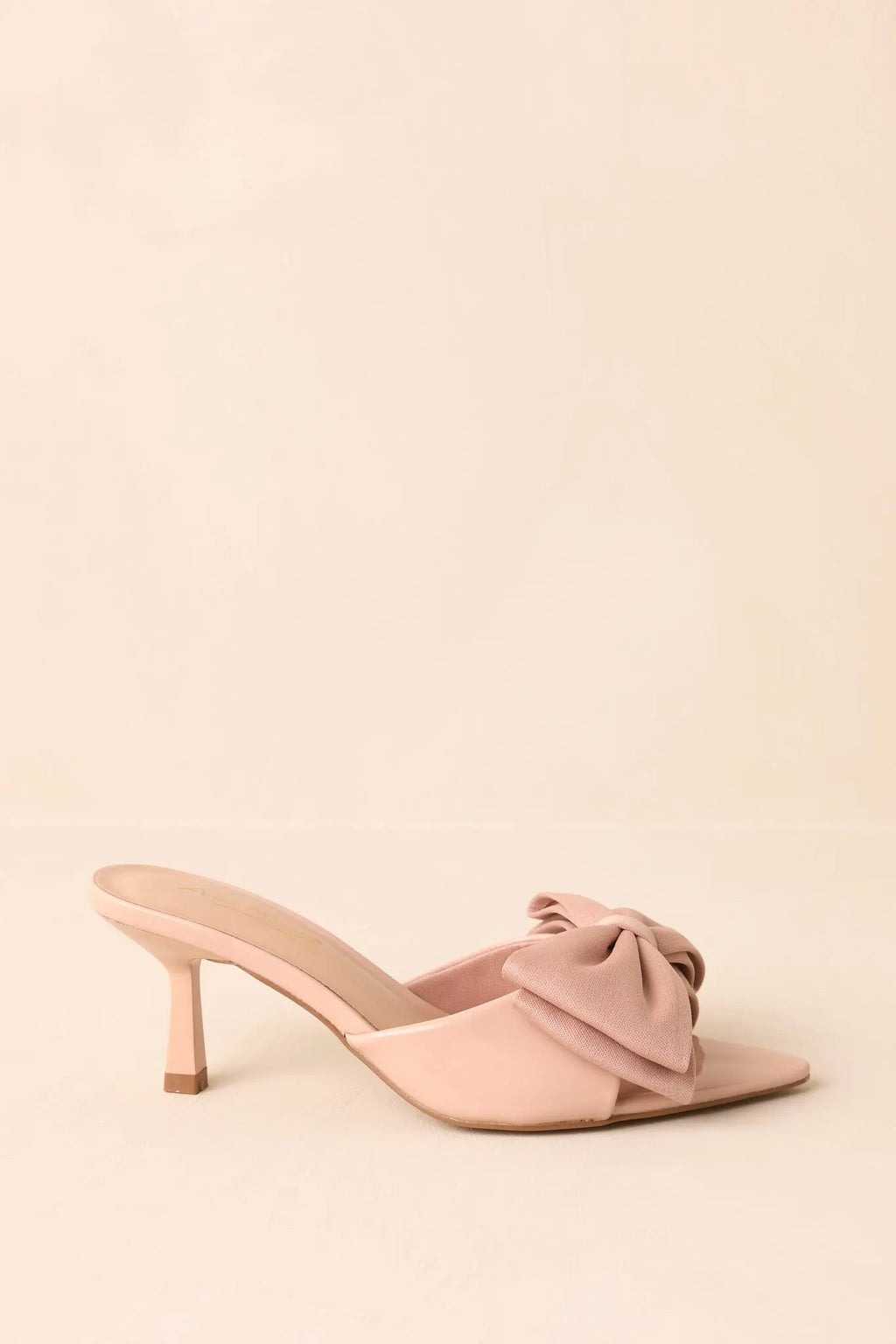 Women's Taking In The View Beige Satin Bow Open-Toe Kitten Heels | Heel measures 2.5" 6