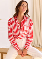 Tanaïs | Women's Shirt with Striped Cotton Design | Stylish Long Sleeve Top for Versatile Wear