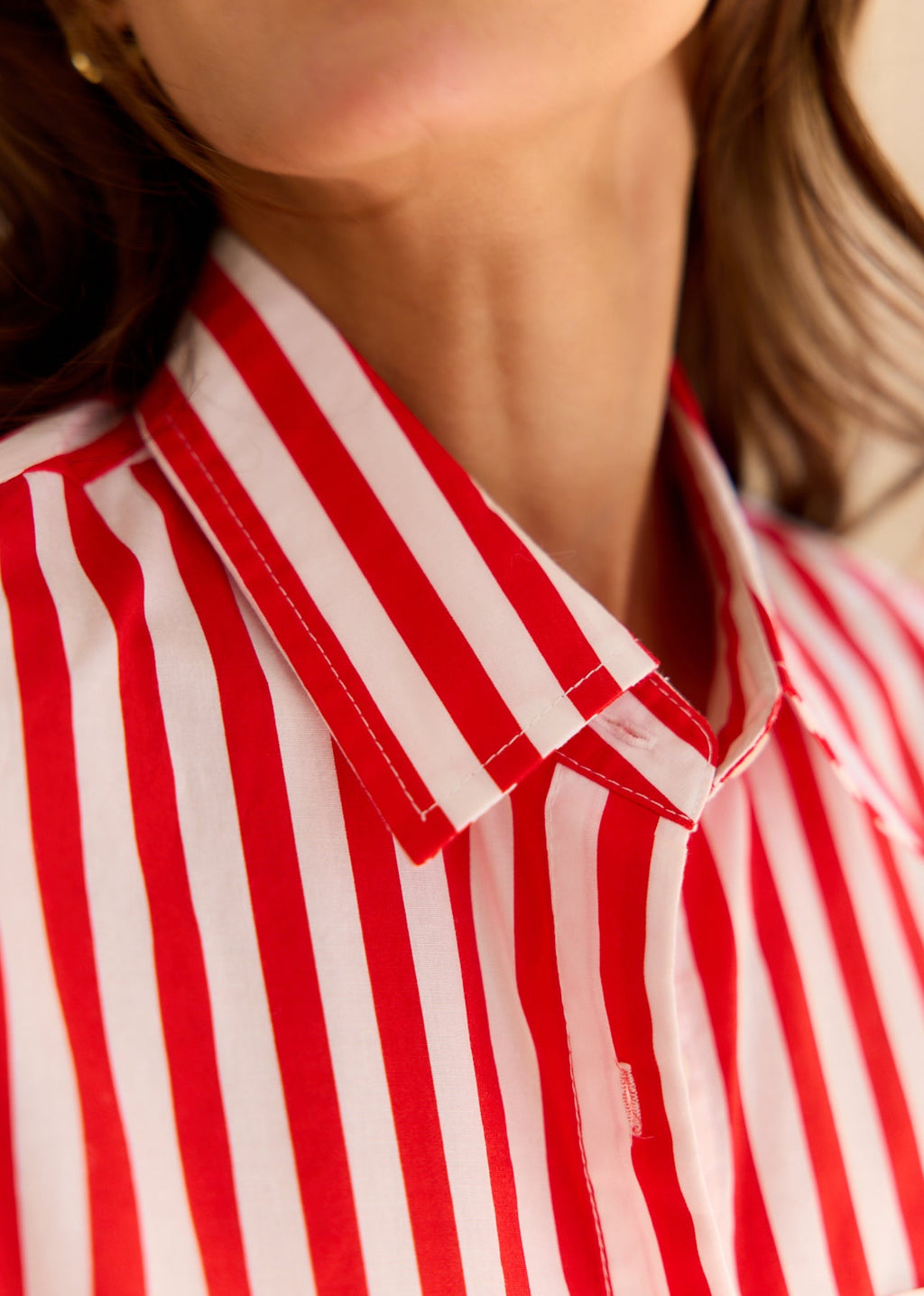 Tanaïs | Women's Shirt with Striped Cotton Design | Stylish Long Sleeve Top for Versatile Wear