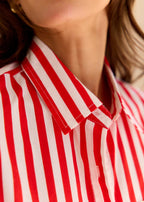 Tanaïs | Women's Shirt with Striped Cotton Design | Stylish Long Sleeve Top for Versatile Wear