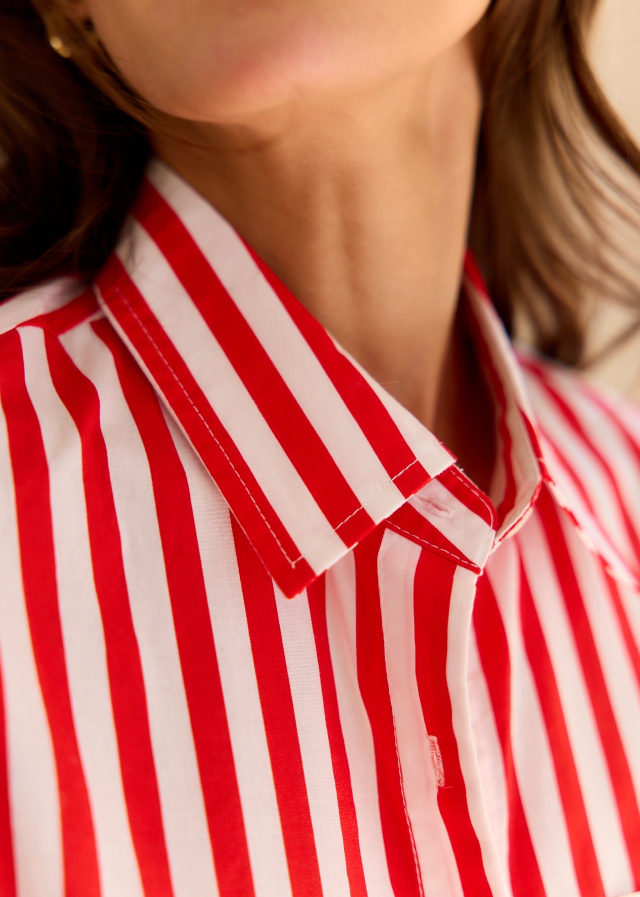 Tanaïs | Women's Shirt with Striped Cotton Design | Stylish Long Sleeve Top for Versatile Wear