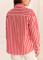 Tanaïs | Women's Shirt with Striped Cotton Design | Stylish Long Sleeve Top for Versatile Wear