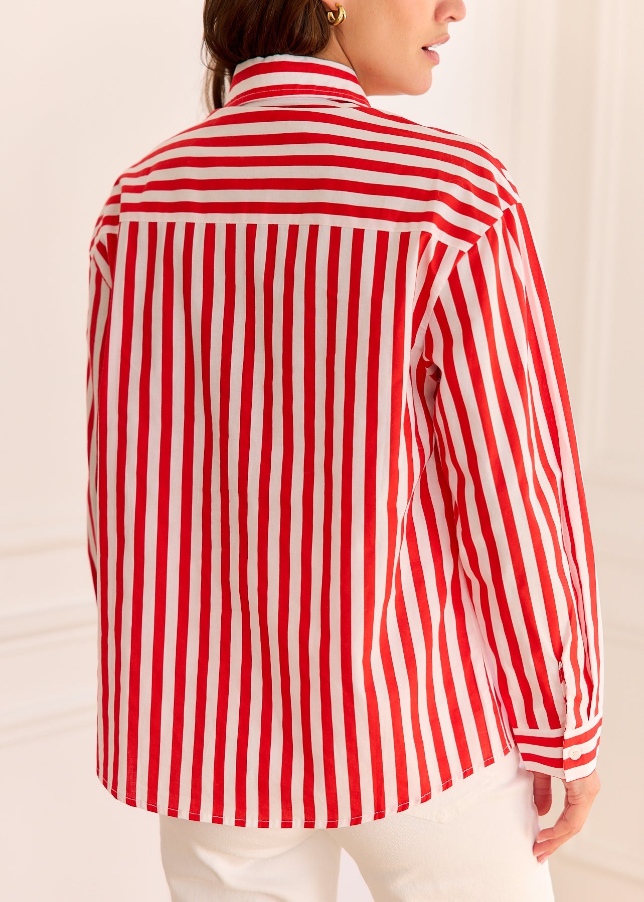 Tanaïs | Women's Shirt with Striped Cotton Design | Stylish Long Sleeve Top for Versatile Wear
