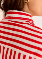 Tanaïs | Women's Shirt with Striped Cotton Design | Stylish Long Sleeve Top for Versatile Wear