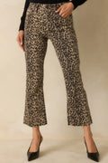 Women's Terrific Timing Leopard Print Cropped Flare Jeans | 96% Cotton 0