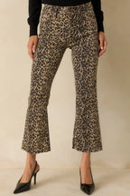 Women's Terrific Timing Leopard Print Cropped Flare Jeans | 96% Cotton 2