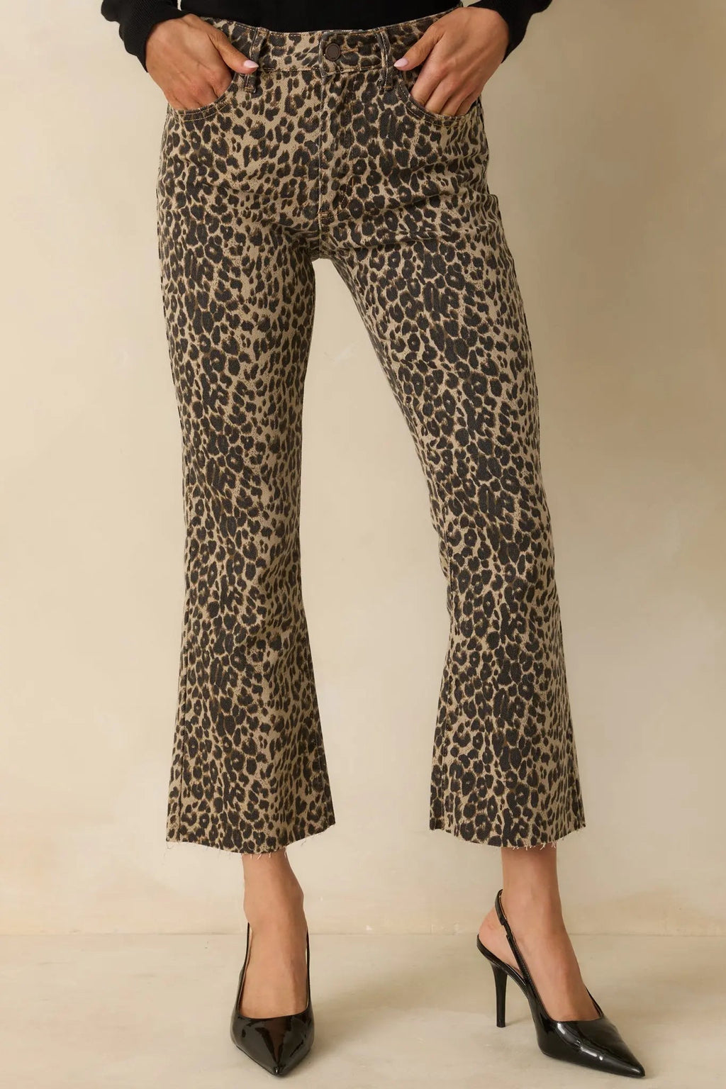 Women's Terrific Timing Leopard Print Cropped Flare Jeans | 96% Cotton 3