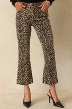 Women's Terrific Timing Leopard Print Cropped Flare Jeans | 96% Cotton 3