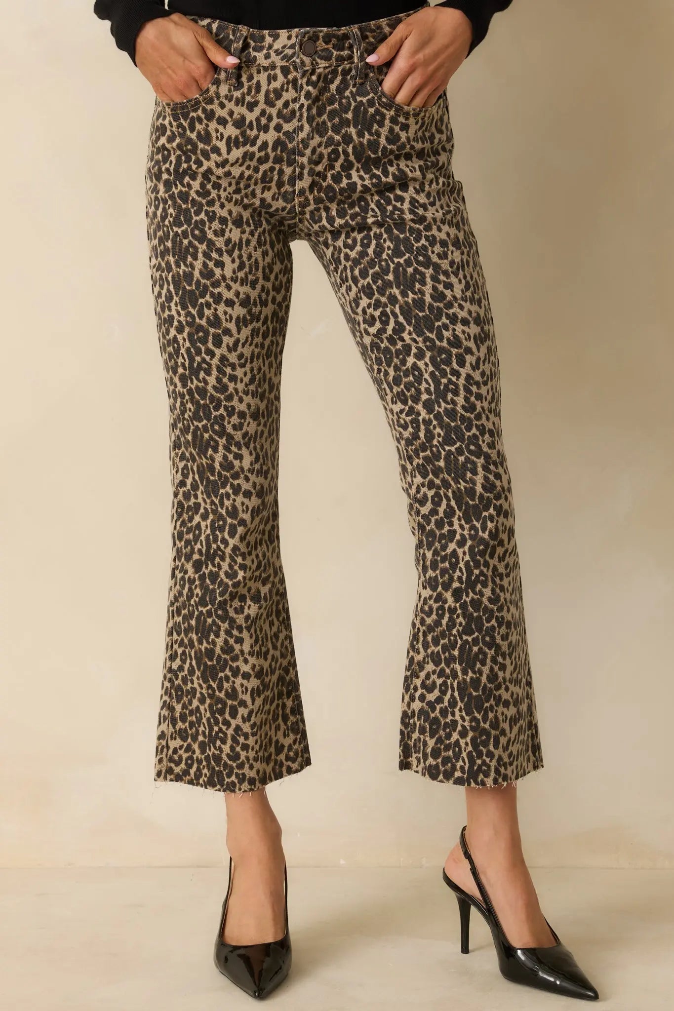 Women's Terrific Timing Leopard Print Cropped Flare Jeans | 96% Cotton 3