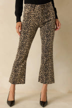 Women's Terrific Timing Leopard Print Cropped Flare Jeans | 96% Cotton 5
