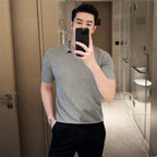 Textured Knit Polo Shirt | Lightweight Knit with Open Collar | Versatile Casual Wear