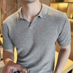 Textured Knit Polo Shirt | Lightweight Knit with Open Collar | Versatile Casual Wear