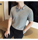 Textured Knit Polo Shirt | Lightweight Knit with Open Collar | Versatile Casual Wear