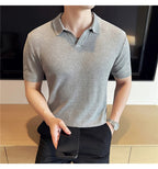 Textured Knit Polo Shirt | Lightweight Knit with Open Collar | Versatile Casual Wear