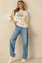 Women's The Beach Boys Wouldn't It Be Nice Ivory Vintage Raglan Sweatshirt | 80% Cotton & 20% Polyester 0