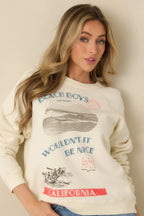Women's The Beach Boys Wouldn't It Be Nice Ivory Vintage Raglan Sweatshirt | 80% Cotton & 20% Polyester 1