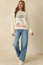 Women's The Beach Boys Wouldn't It Be Nice Ivory Vintage Raglan Sweatshirt | 80% Cotton & 20% Polyester 7