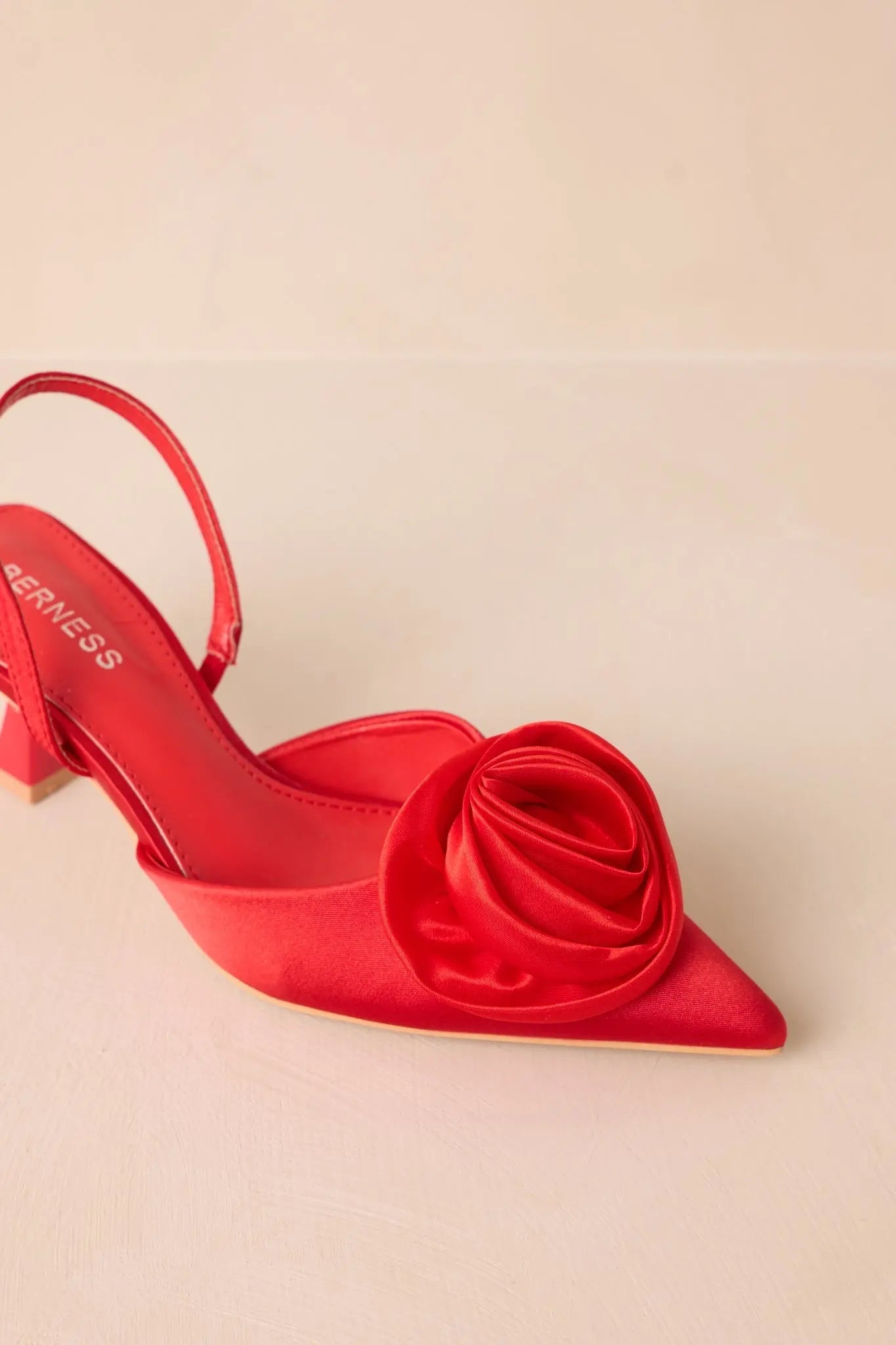 Women's The Beats Of My Heart Red Slingback Kitten Heels | Heel measures 2.5" 4