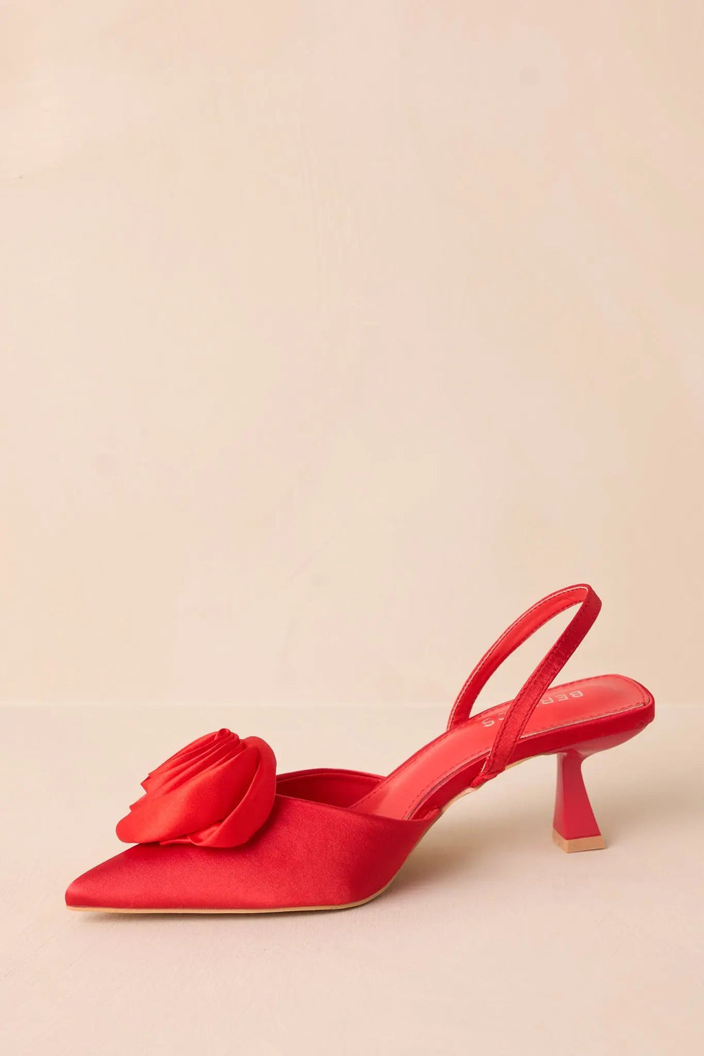 Women's The Beats Of My Heart Red Slingback Kitten Heels | Heel measures 2.5" 6