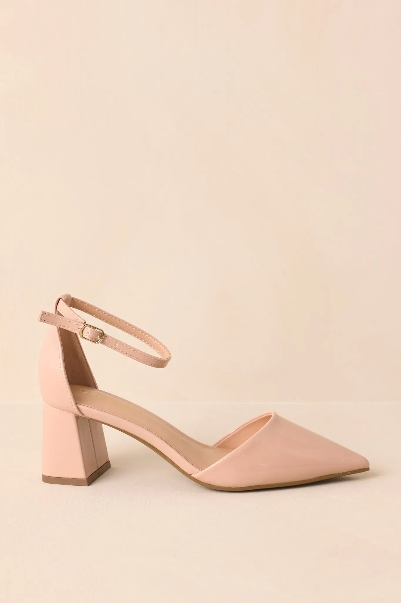 Women's The Perfect Occasion Beige Pointed Toe Ankle Strap Block Heels | Heel measures 2.25" 1