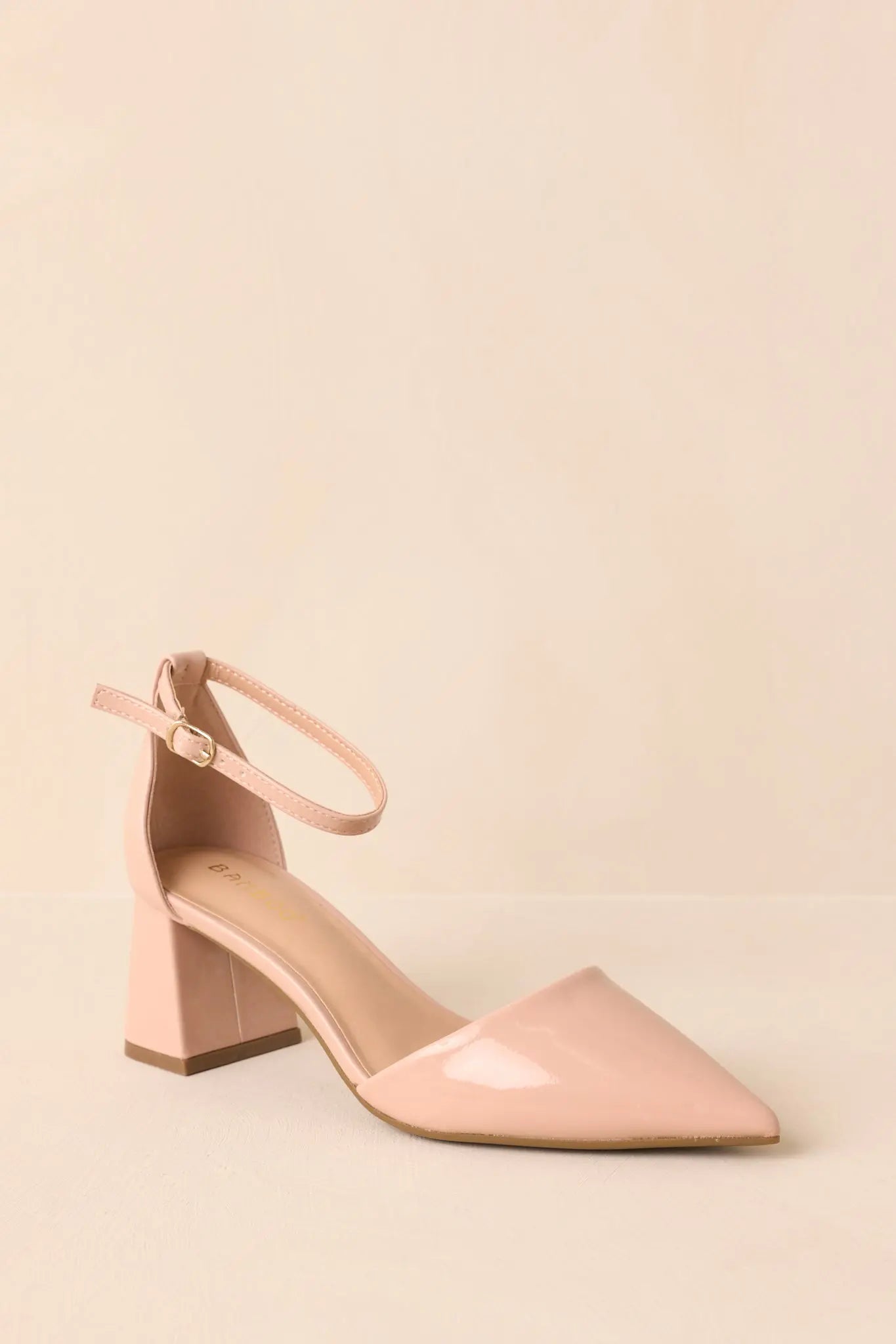 Women's The Perfect Occasion Beige Pointed Toe Ankle Strap Block Heels | Heel measures 2.25" 4