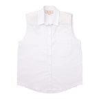 Timeless Collection | Sleeveless White Shirt with Padded Shoulders | Versatile Summer Staple for Effortless Style