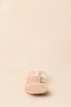Women's Timeless Edge Clear Beige Low Block Heel Sandals | Heel measures 1" 5
