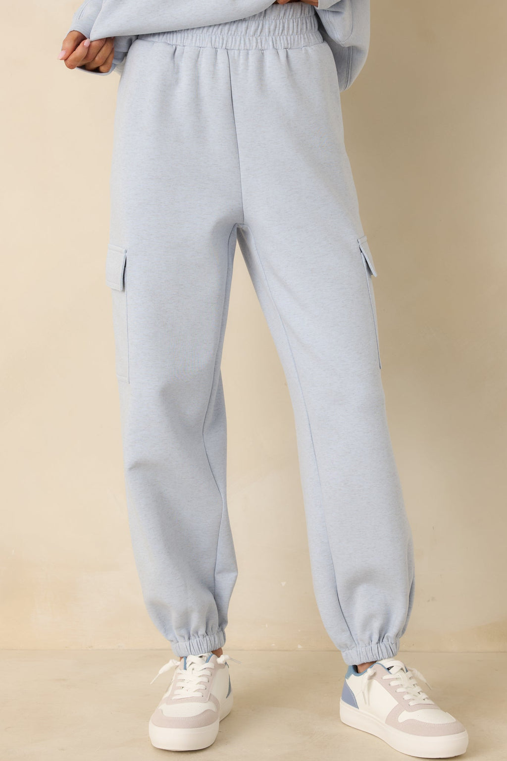 Women's Track Record Light Heather Blue Jogger Sweatpants | 52% Polyester 0