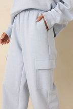 Women's Track Record Light Heather Blue Jogger Sweatpants | 52% Polyester 1