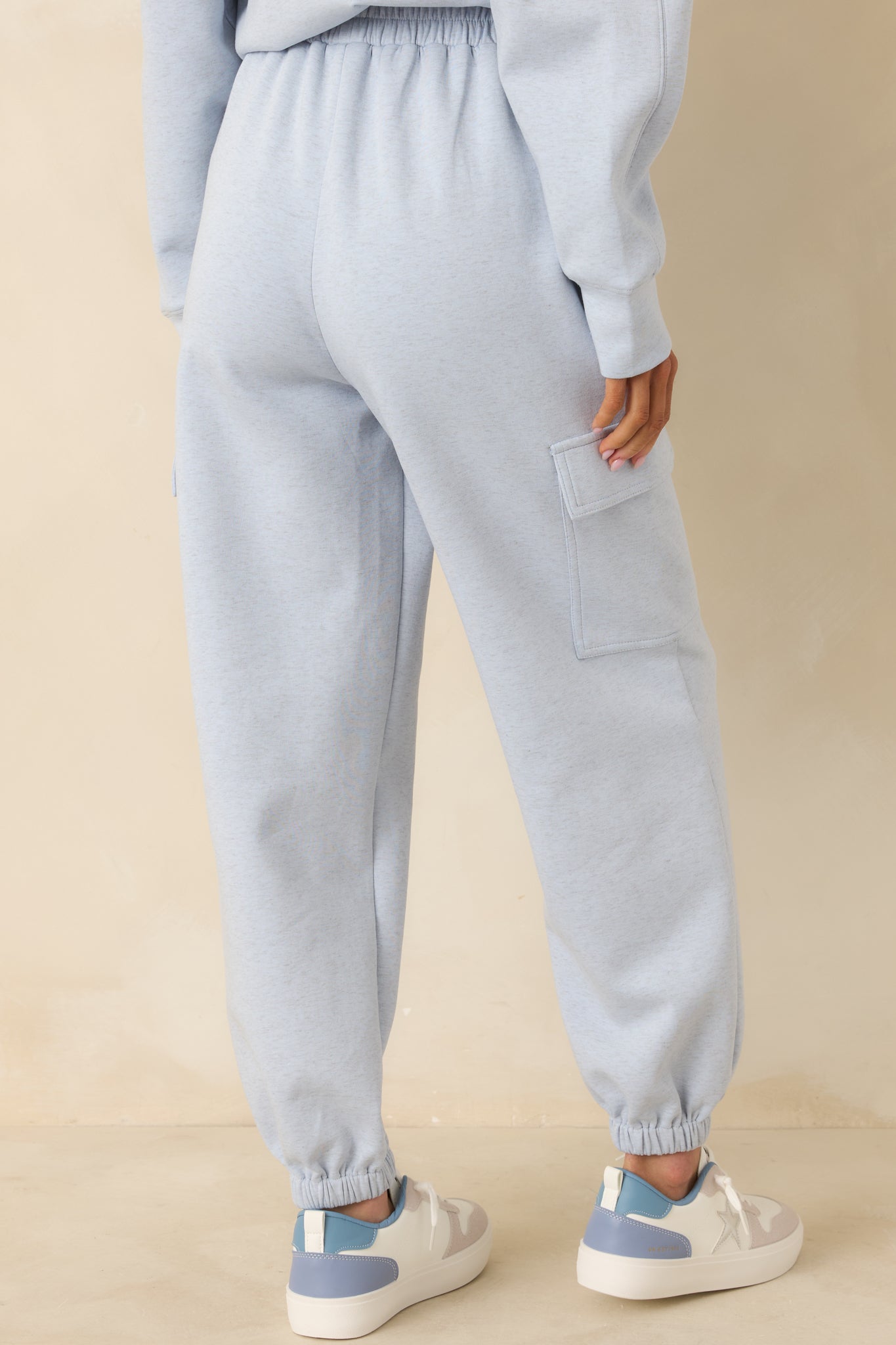 Women's Track Record Light Heather Blue Jogger Sweatpants | 52% Polyester 4