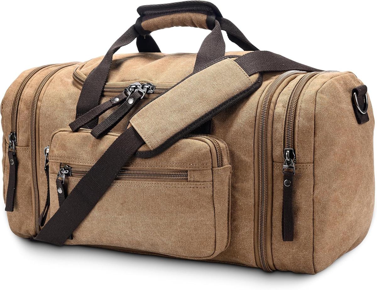 Duffle bag interior compartment and pockets