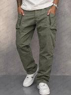 Trendy Cargo Pants | 100% Cotton with Elastic Waist | Versatile Cargo Trousers for Everyday Comfort